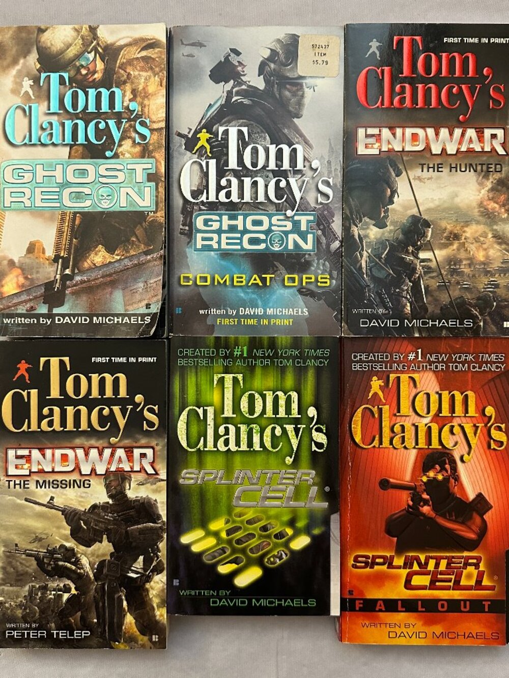 6 Tom Clancy Video Game Books / Splinter Cell, Ghost Recon, EndWar / Paperback